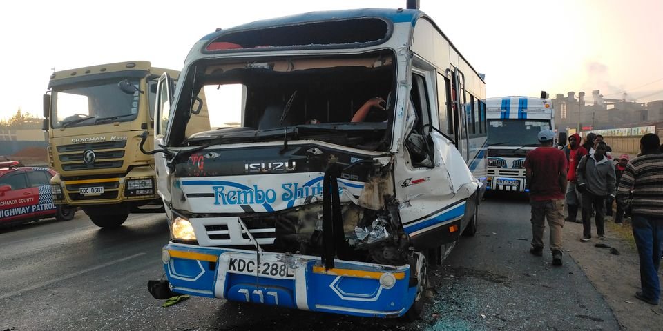 Kitengela-Bound rembo Bus Overturns