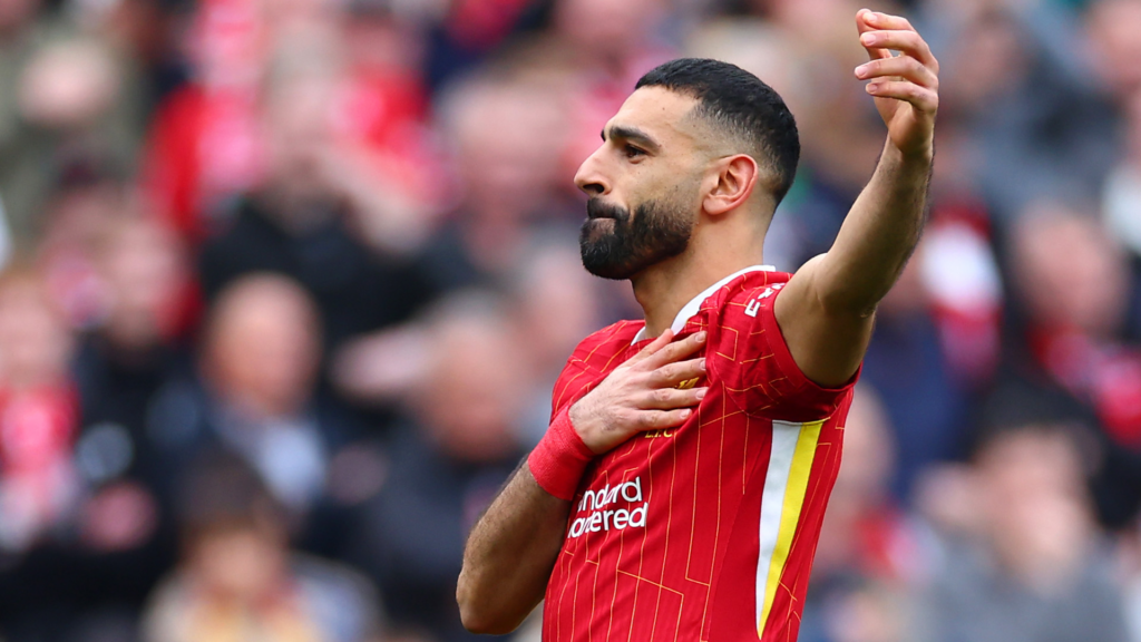 Mohammed Salah After Scoring for Liverpool against Southampton