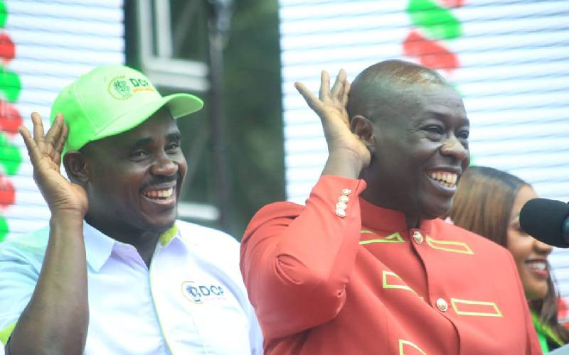 Rigathi Gachagua with Cleophas Malala during opening on DCP a new political party