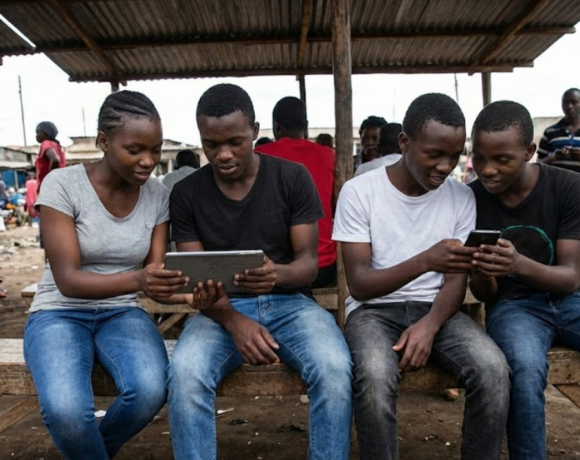Nairobi youth group using their gadgets