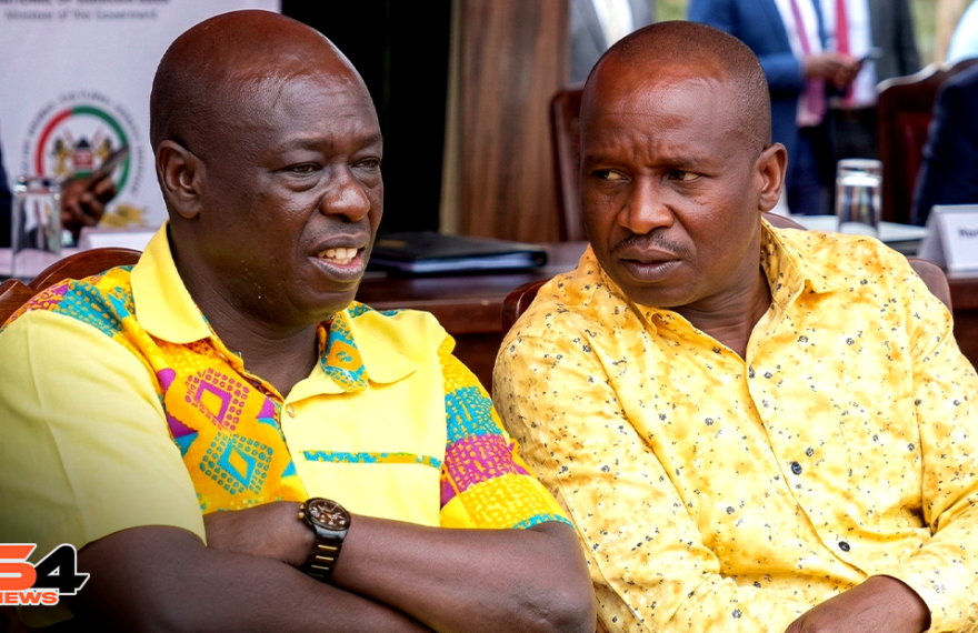 Deputy President Kithure Kindiki and former Deputy President Rigathi Gachagua amid growing political rivalry in Mt. Kenya region.
