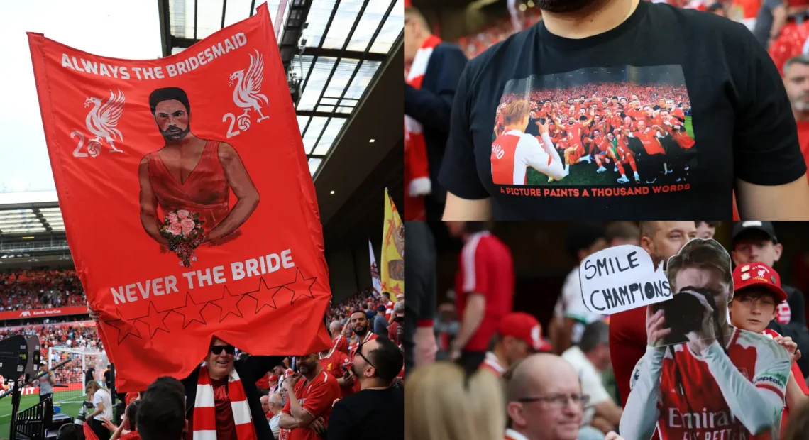 Always the bridesmaid' - Liverpool fans savagely mock Mikel Arteta and Martin Odegaard after beating Arsenal to Premier League title