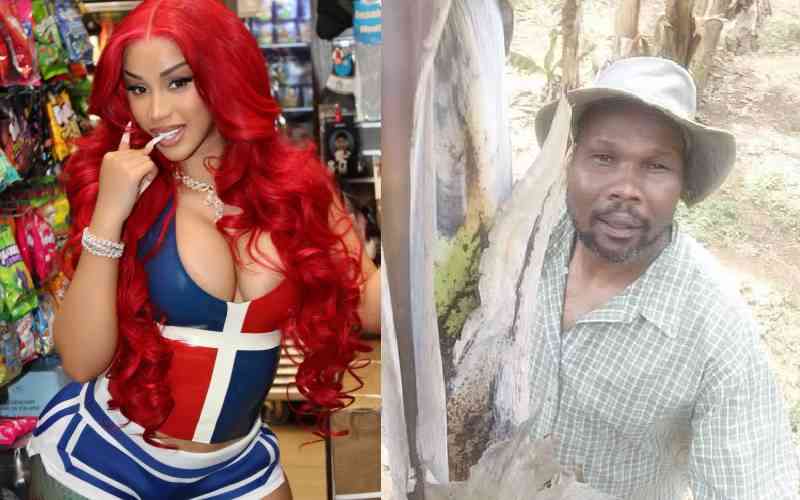 Kenyan TikTok creator Khesir Johnson and rapper Cardi B