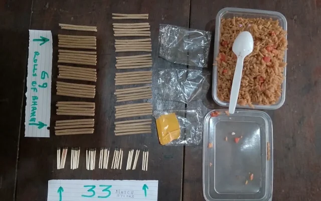 Man arrested over 69 rolls of bhang hidden in rice at Kitui Police Station