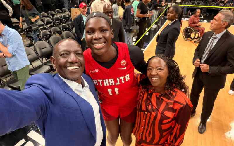 William Ruto and Rachel Ruto with Madina Okot in Brooklyn