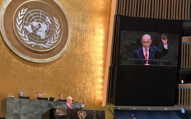 Netanyahu defends military campaigns as delegates walk out of UN address