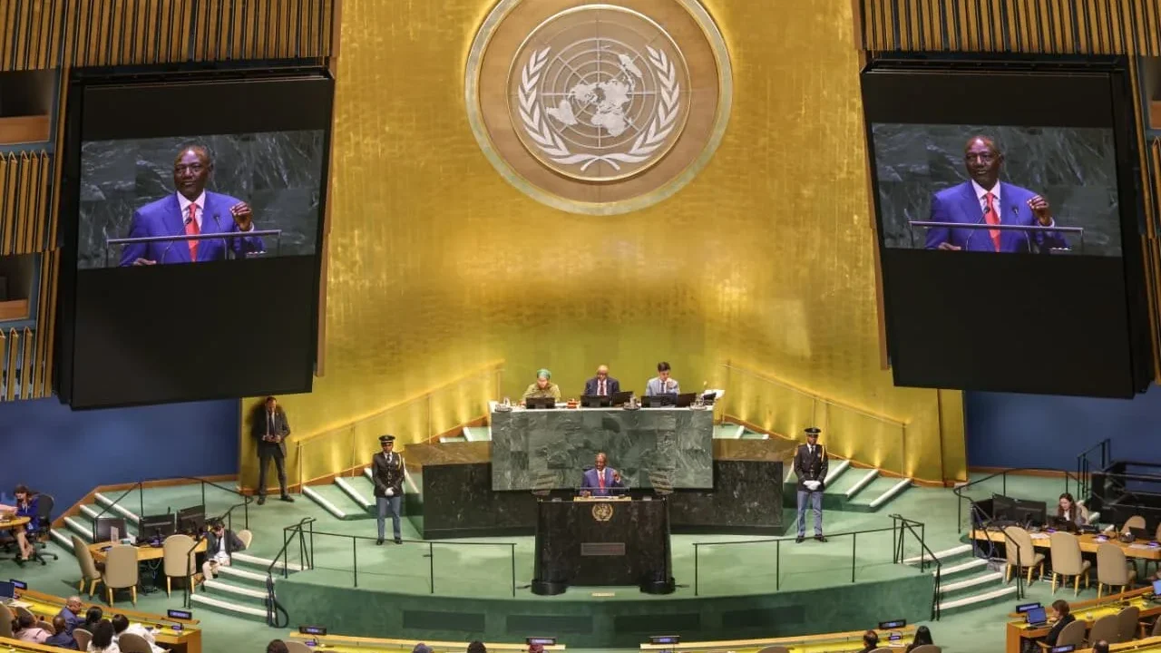 President William Ruto addressing the UN General Assembly