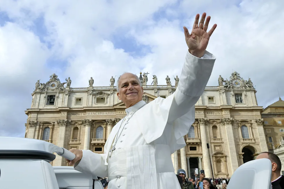 Pope Leo XIV at the Vatican after requesting a mail-in ballot for the 2026 US midterm elections.
