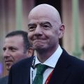 UEFA President Aleksander Ceferin and FIFA President Gianni Infantino amid tensions over global football leadership.