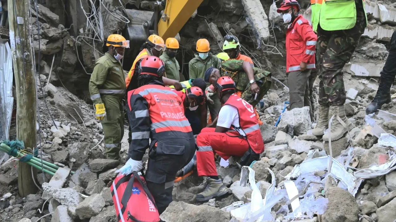 Collapsed building site on 9th Street in Eastleigh