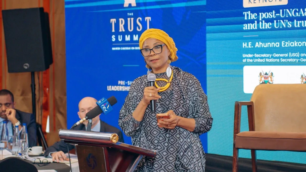 UN official Ahunna Eziakonwa at the Nairobi pre-summit leadership meeting