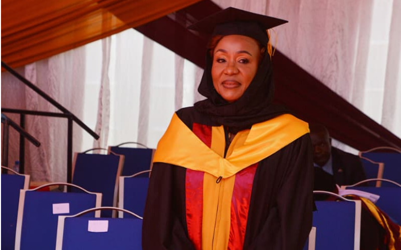 Hamida Kibwana graduates with master’s degree from CUEA
