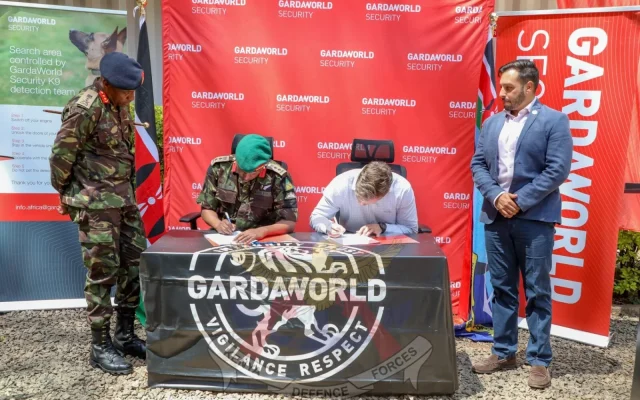 KDF, GardaWorld sign military dog training and welfare agreement