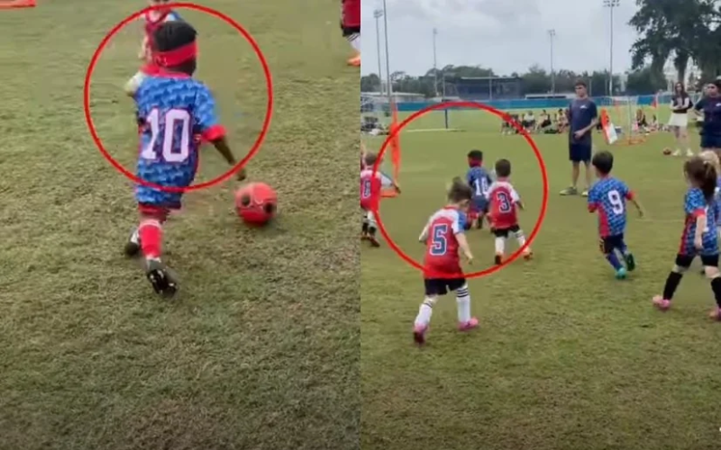 Three-year-old youth football player Nevada Pierre