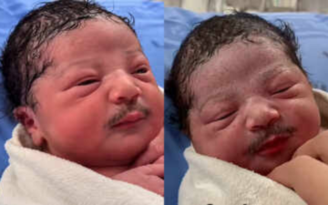Newborn moustache video sparks laughter and questions over authenticity
