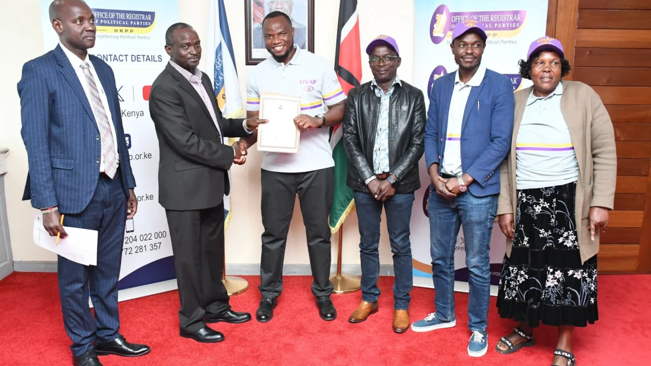 Registration certificates for five additional Kenyan political parties