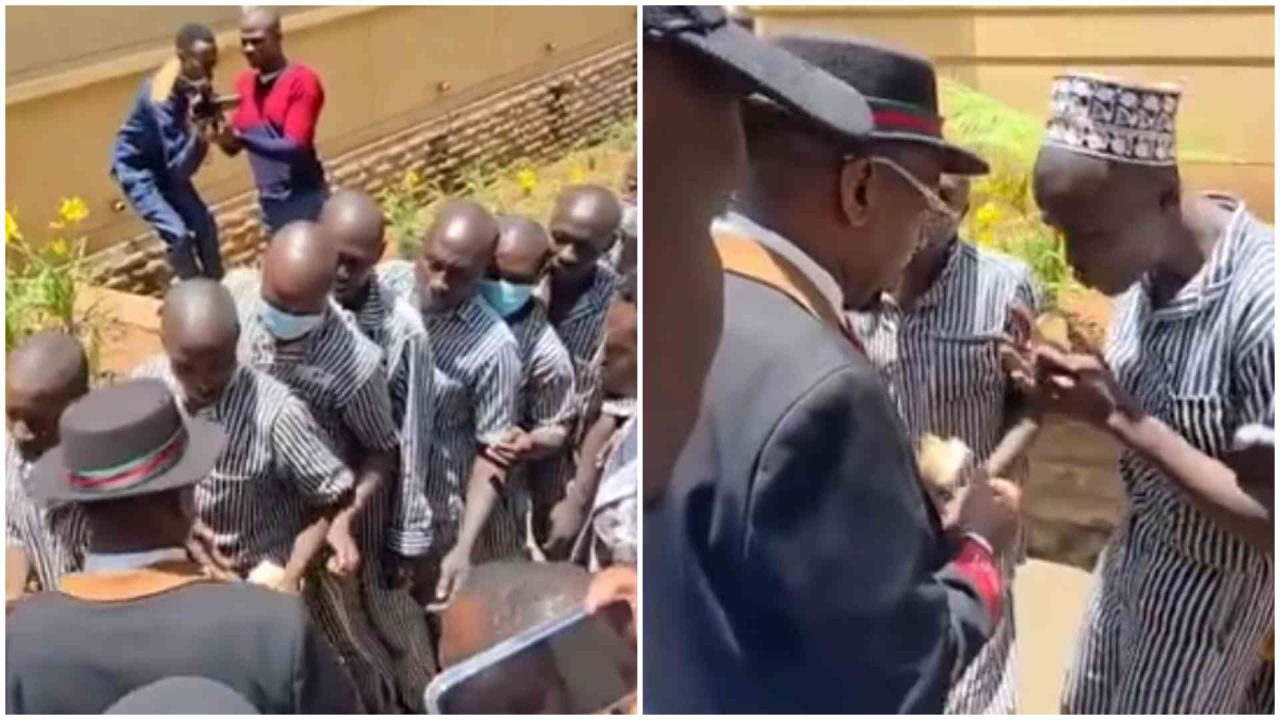 Mike Sonko giving lunch money during a court break
