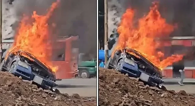 Ngong Road crash kills three as riders set car ablaze near stadium