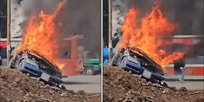 Ngong Road crash kills three as riders set car ablaze near stadium